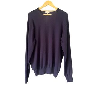 Peter Millar Navy Blue Pima Cotton Blend Crew Neck Sweater, Size XL